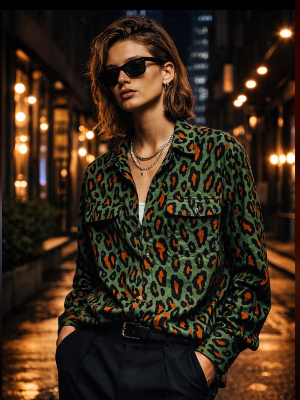 Wacko Maria Emerald Leopard Shirt Men’s L Made in Japan Streetwear